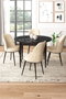 Hanah Home Juego de Mesa y Sillas de Comedor 5 Piezas Aglomerado Melamina Metal Negro Mármol Crema